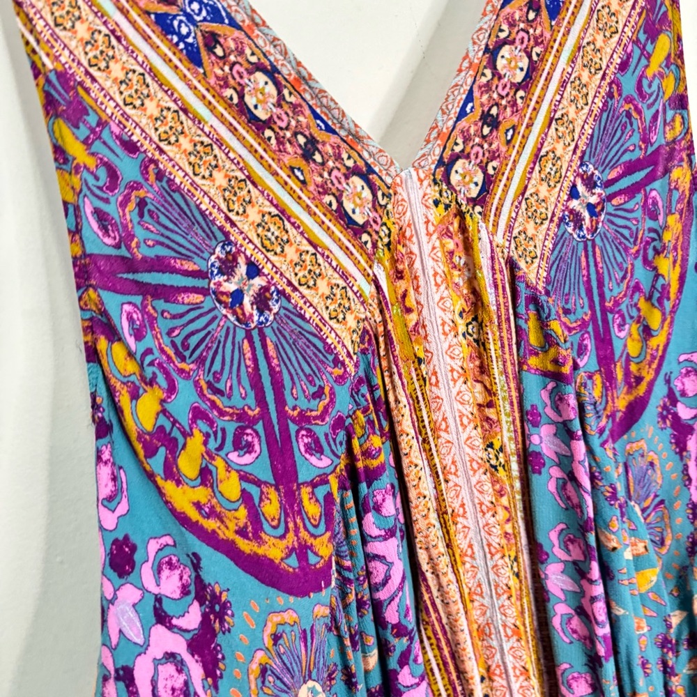 Free People Patchwork Floral Boho Fairy Tunic Top Beach Cottagecore Small-Medium - Picture 11 of 16